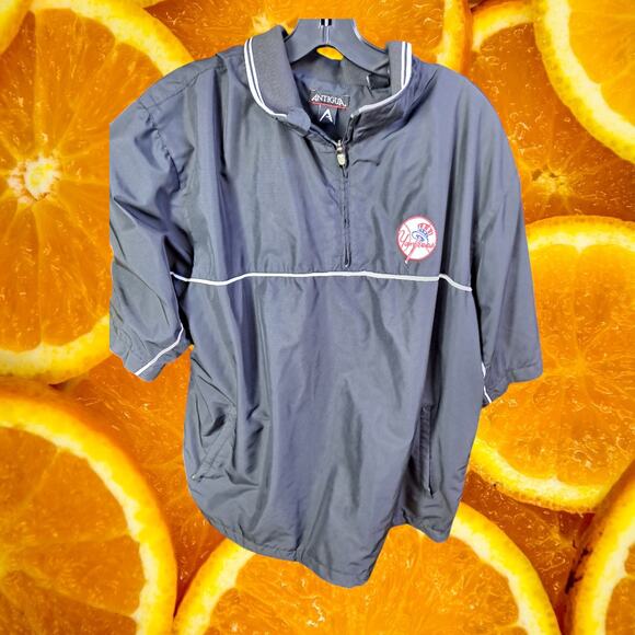 Antigua Men's YANKEES MLB Baseball Quarter-Zip Windbreaker Jacket Size L - Picture 2 of 12